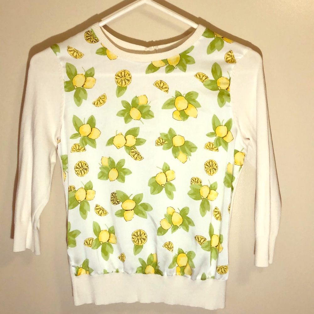 Ann Taylor sticks material lemon sweater